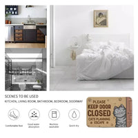 Keep The Door Closed Cat Planning Escape - Cat Personalized Custom Home Decor Decorative Mat - House Warming Gift For Pet Owners, Pet Lovers - Joliny