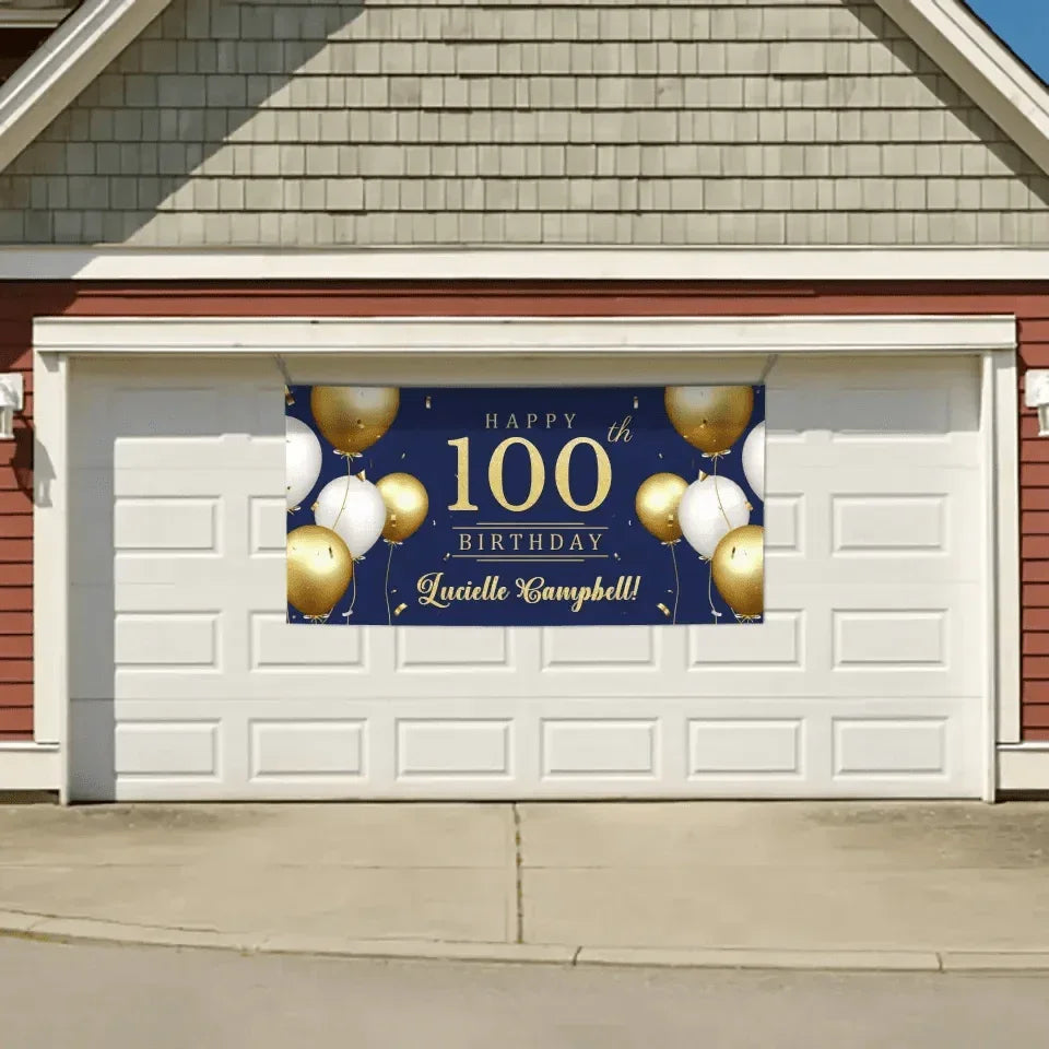 Let The Gold And White Balloon Banners Fly To Celebrate This Beautiful Day - Joliny