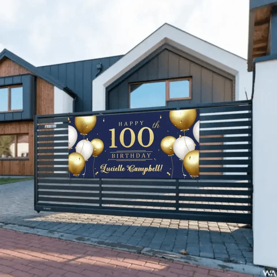 Let The Gold And White Balloon Banners Fly To Celebrate This Beautiful Day - Joliny