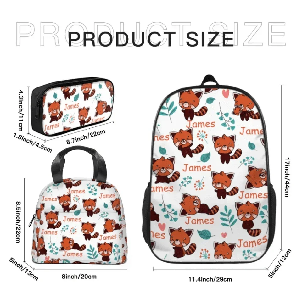 Little Raccoon Pattern Name Customized Backpack Gift for Children for the School Season - Joliny