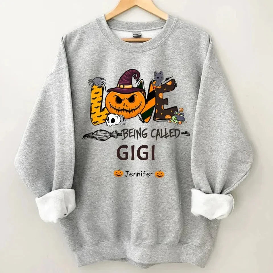 Love Being Called Grandma Customised Halloween Costumes - Personalized Name Sweatshirt - A Halloween Gift for Family