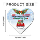 Love Couple Red Truck Christmas Heart Ornament - Joliny