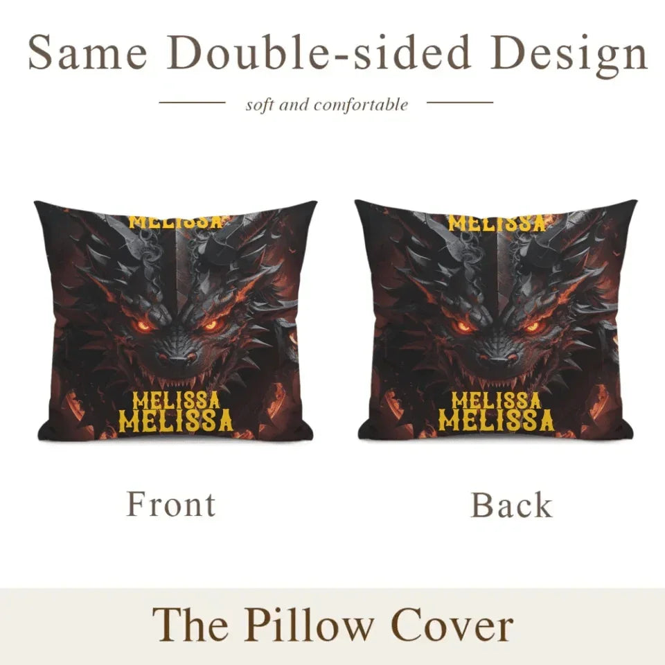 Love Dragon - Personalized Dragon Pillow Cover - Joliny