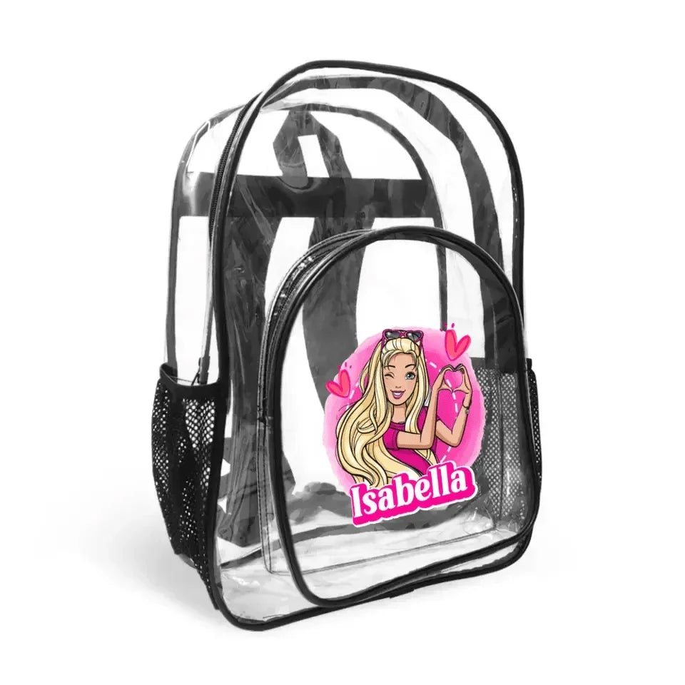 Love Girls Customized Name Clear Backpack - School Season Gift - Joliny