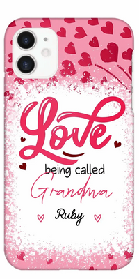 Love Is Being Called Grandma Pink Heart Grandma Nana With Kids Personalized Phone Case - Joliny