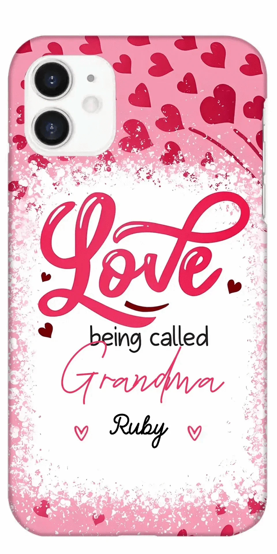 Love Is Being Called Grandma Pink Heart Grandma Nana With Kids Personalized Phone Case - Joliny