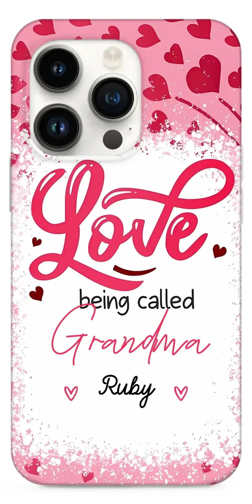 Love Is Being Called Grandma Pink Heart Grandma Nana With Kids Personalized Phone Case - Joliny