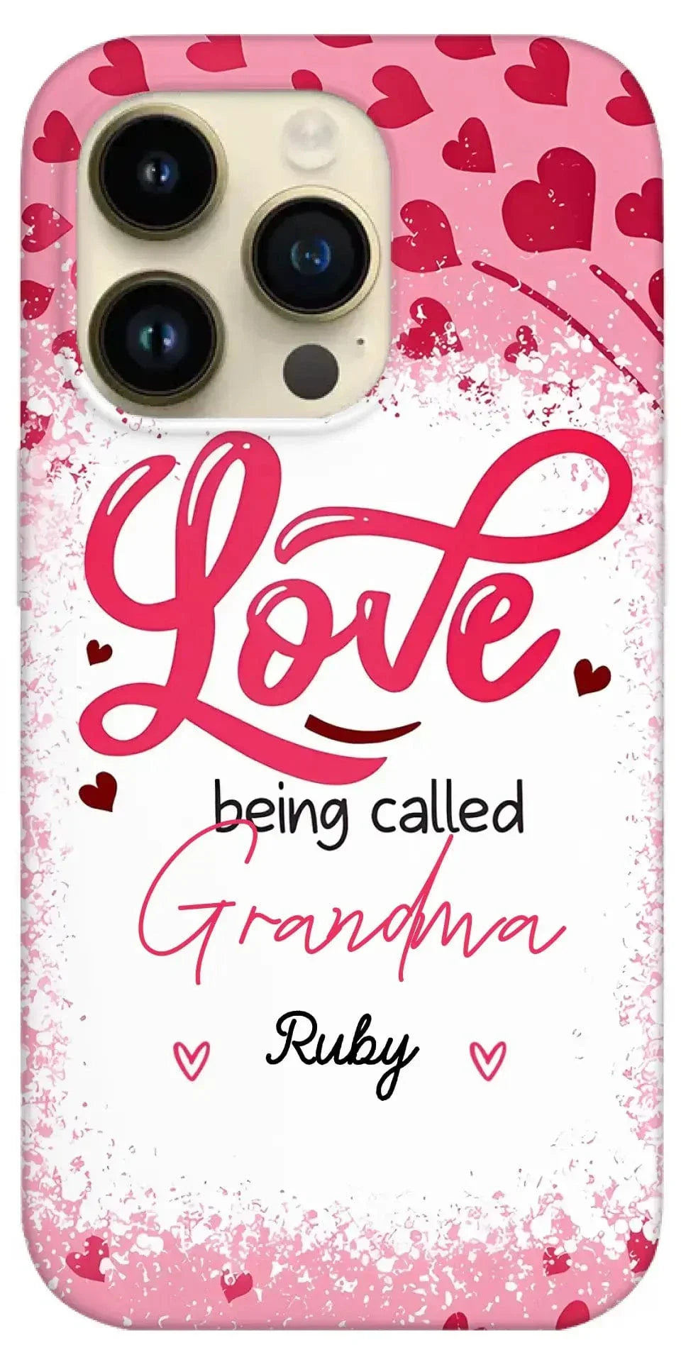 Love Is Being Called Grandma Pink Heart Grandma Nana With Kids Personalized Phone Case - Joliny