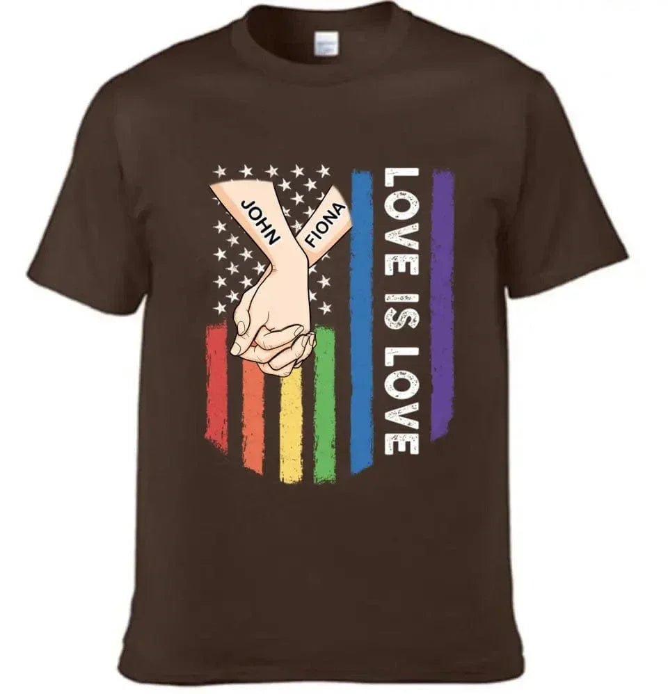 Love Is Love - Personalized Unisex T-shirt For Couples, a Gift For Your Loved One - Joliny