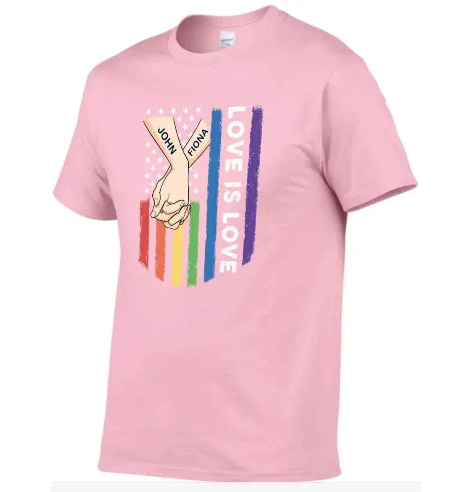 Love Is Love - Personalized Unisex T-shirt For Couples, a Gift For Your Loved One - Joliny