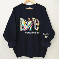 Love Life - Personalised Name Color Clip Art Sweatshirt - Gifts for Family,Friend - Joliny