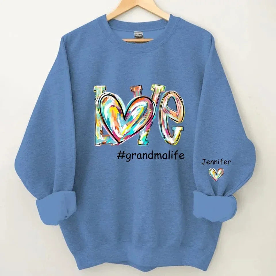 Love Life - Personalised Name Color Clip Art Sweatshirt - Gifts for Family,Friend - Joliny