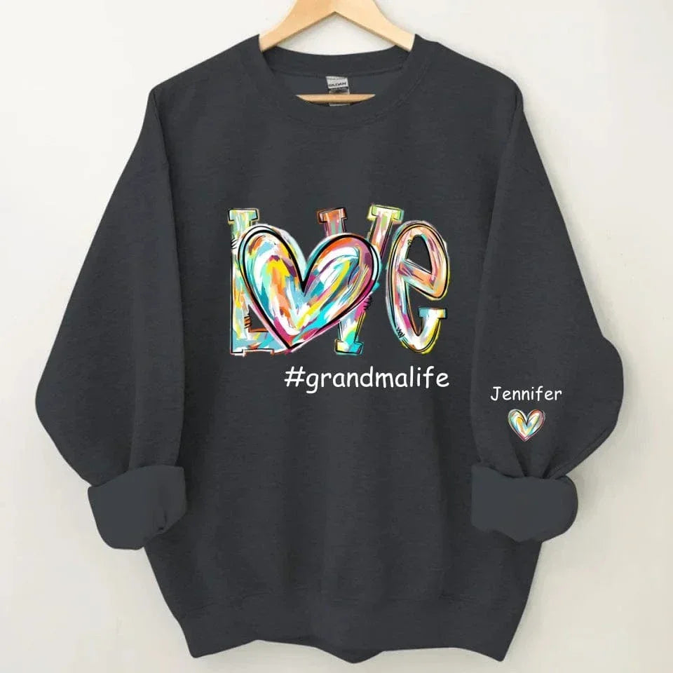 Love Life - Personalised Name Color Clip Art Sweatshirt - Gifts for Family,Friend - Joliny