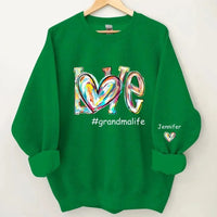 Love Life - Personalised Name Color Clip Art Sweatshirt - Gifts for Family,Friend - Joliny