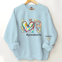 Love Life - Personalised Name Color Clip Art Sweatshirt - Gifts for Family,Friend - Joliny