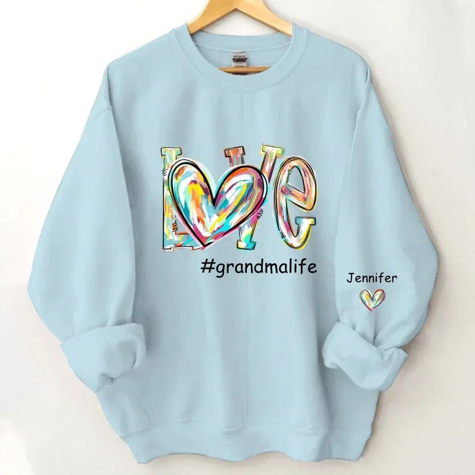 Love Life - Personalised Name Color Clip Art Sweatshirt - Gifts for Family,Friend - Joliny
