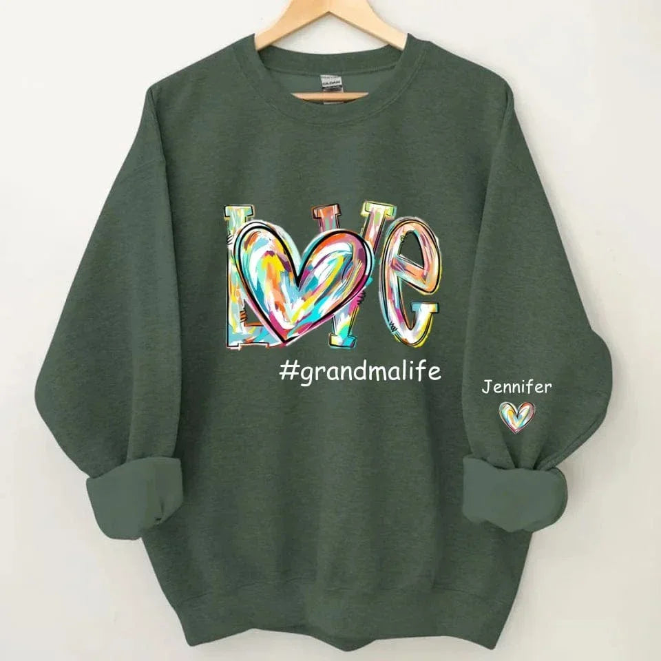 Love Life - Personalised Name Color Clip Art Sweatshirt - Gifts for Family,Friend - Joliny
