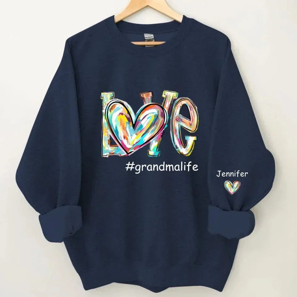 Love Life - Personalised Name Color Clip Art Sweatshirt - Gifts for Family,Friend - Joliny