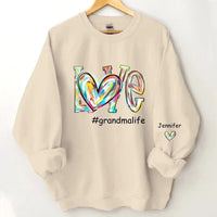 Love Life - Personalised Name Color Clip Art Sweatshirt - Gifts for Family,Friend - Joliny