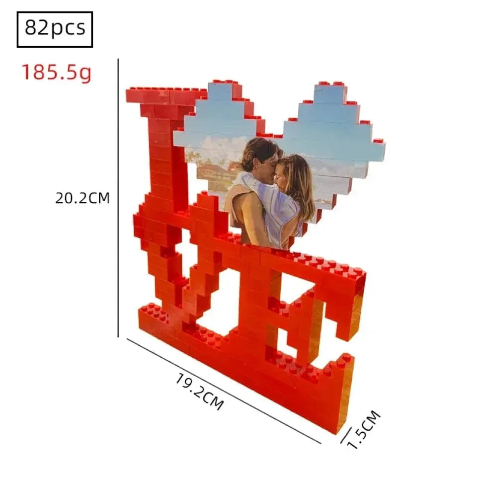 Love's Blueprint: Personalized Custom "I Love U" Building Blocks - A Gift of Affection