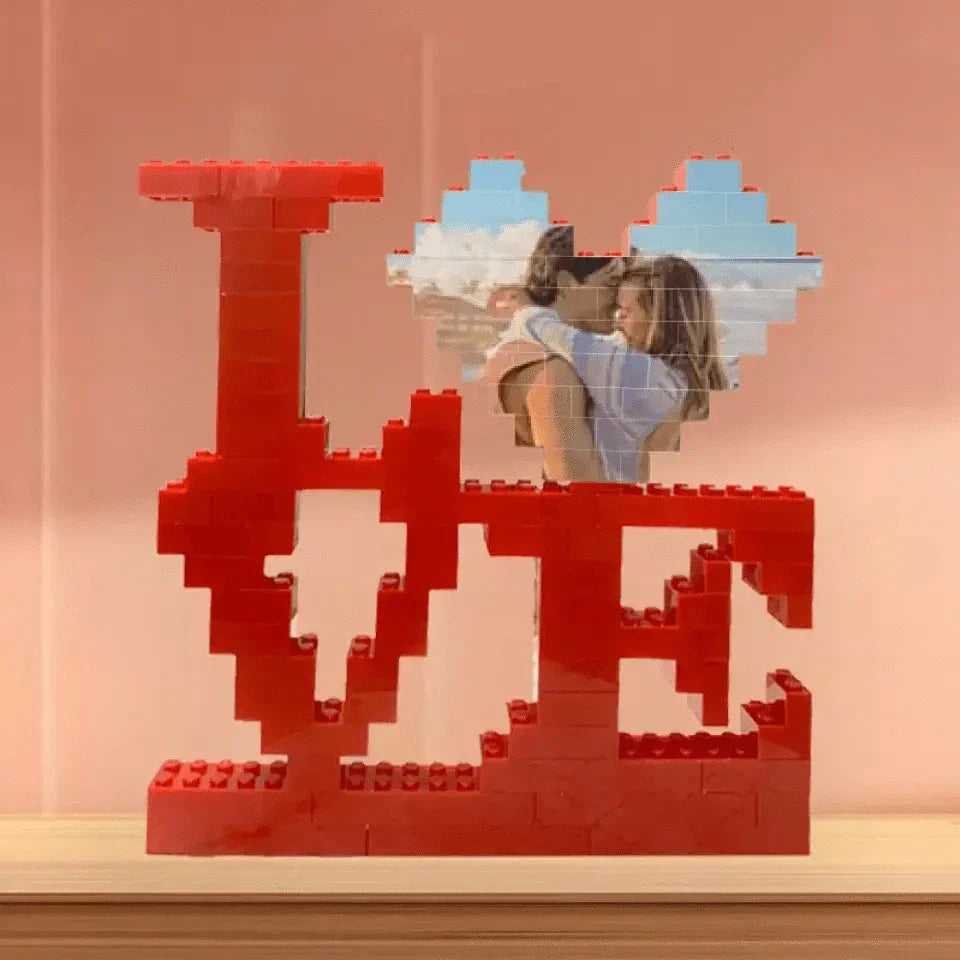 Love's Blueprint: Personalized Custom "I Love U" Building Blocks - A Gift of Affection