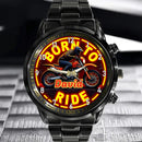 Customized Motorcycle Themed Watch – Retro Neon-style Watch with Customizable Name Feature - A Gift For Motorcycle Enthusiast,Friend,Brother - Joliny