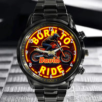Customized Motorcycle Themed Watch – Retro Neon-style Watch with Customizable Name Feature - A Gift For Motorcycle Enthusiast,Friend,Brother - Joliny