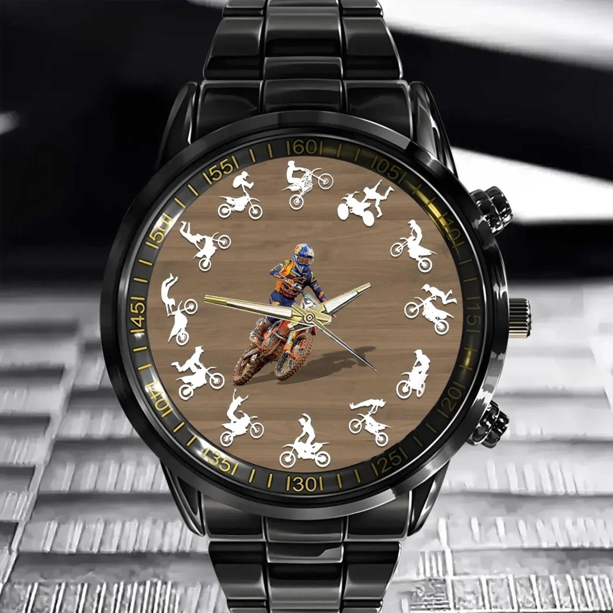 Customized Off-road Motorcycle Watch - Personalized Photo-themed Motorcycle Driver's Watch - A Gift For Friend,Motorcycle Lover