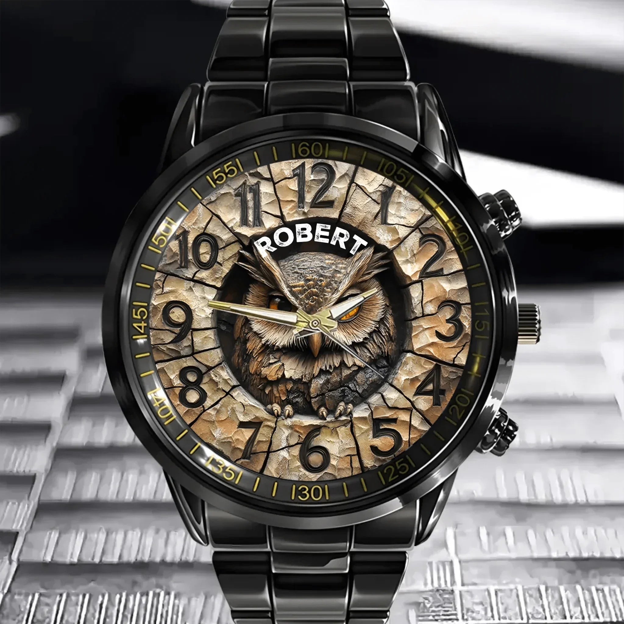 Customized Owl Design Watch – Personalized Name Fantasy Owl Dial - A Gift For Friend,BFF,Owl Lovers