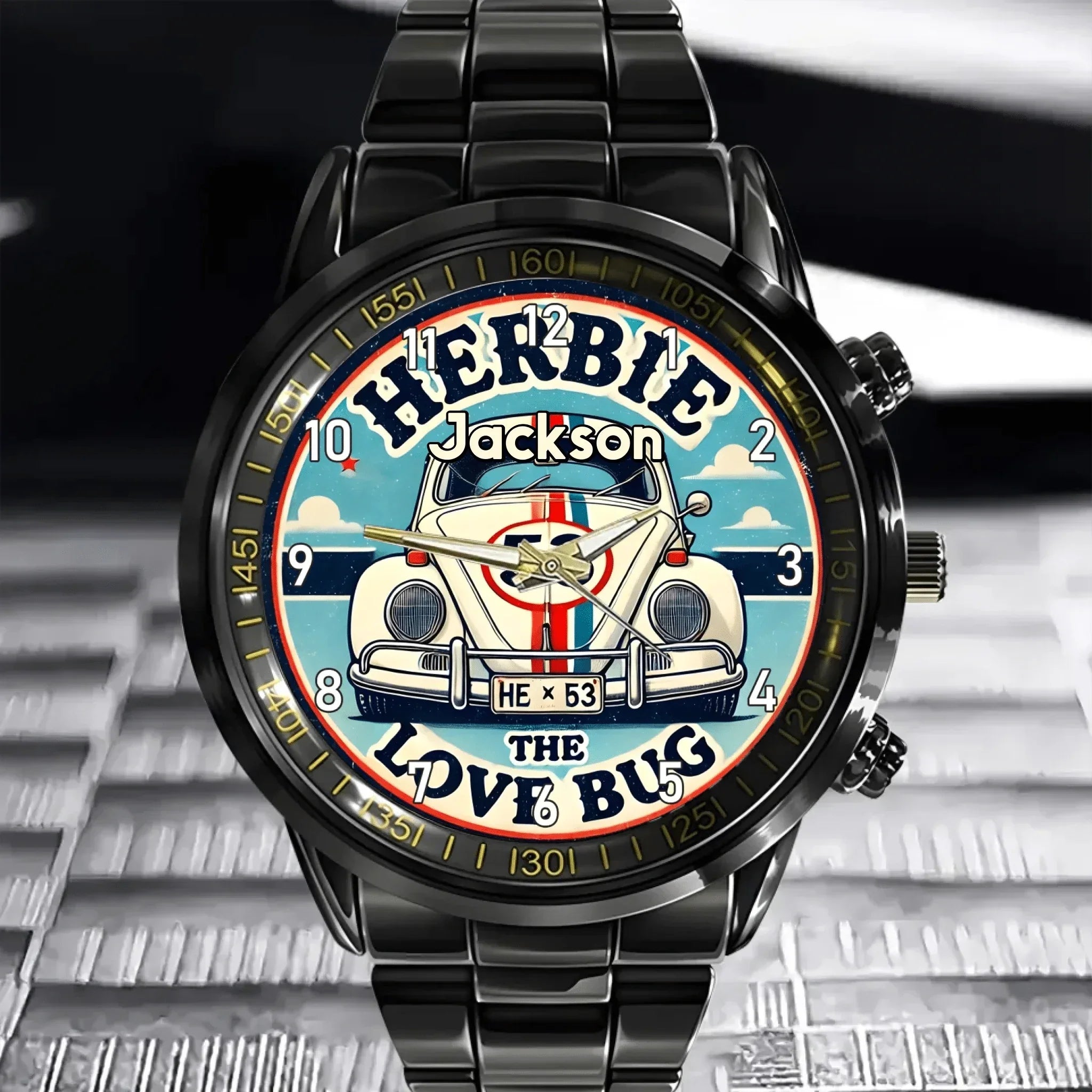 Customized Vintage Automobile Timepiece – Personalized Name Engraved Car-patterned Watch - A Gift For Friend,Family,Car Lovers