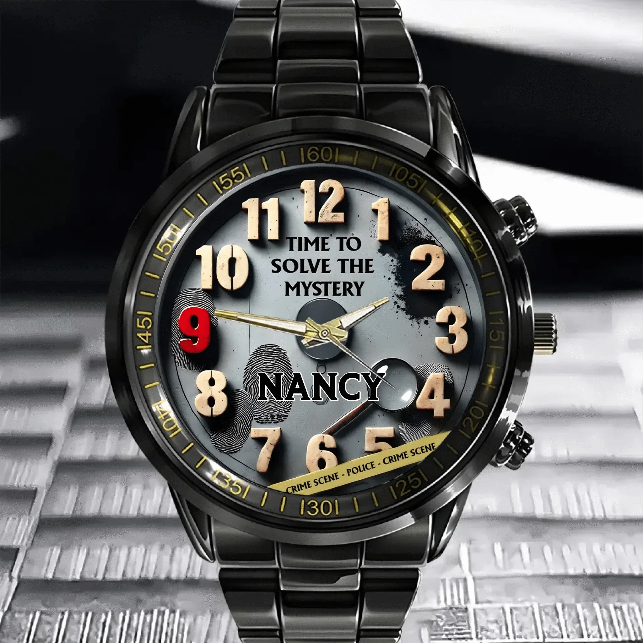 Time To Solve The Mystery - personalized Name Watch - A Gift for Friend,BFF,Suspense Drama Fans,Detective