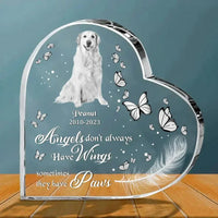 Memorial Gift Custom Pet Photo Crystal Heart - If Love Could Have Saved You, You Would Have Lived Forever - Joliny