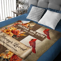 Memorial Gift Customization - Personalized Name And Birth-Death Memorial Soft Blanket - A Gift For Friends,Family - Joliny