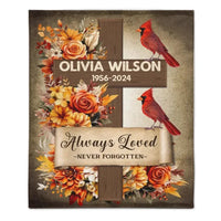 Memorial Gift Customization - Personalized Name And Birth-Death Memorial Soft Blanket - A Gift For Friends,Family - Joliny