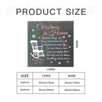 Memorial Personalized Custom Square Shaped Memorial Stone - Christmas In Heaven, Just One Empty Chair - Christmas Sympathy Gift - Joliny