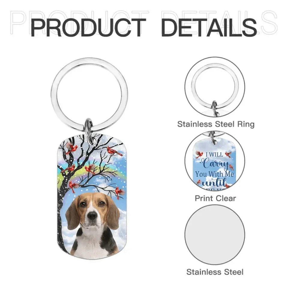 Memorial Personalized Pet Photo Keychain - Until I See You Again - Joliny