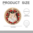 Merry Woofmas Meowy Christmas - Personalized Custom Round Shaped Photo Christmas Acrylic Ornament - Gift For Pet Lovers - Joliny