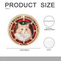 Merry Woofmas Meowy Christmas - Personalized Custom Round Shaped Photo Christmas Acrylic Ornament - Gift For Pet Lovers - Joliny