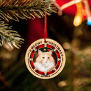 Merry Woofmas Meowy Christmas - Personalized Custom Round Shaped Wood Photo Christmas Ornament - Gift For Pet Lovers - Joliny