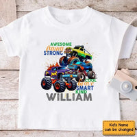 Monster Truck Custom T-shirt Gift for Kids, Personalized Gift for Toddler Boy - Joliny