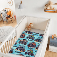 Monster Trucks Cars Motorcycles Collection - Customized Kids Name Blanket - Joliny