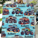 Monster Trucks Cars Motorcycles Collection - Customized Kids Name Blanket - Joliny