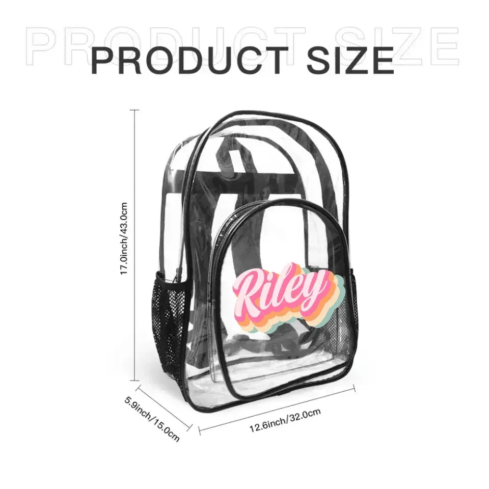 Multi-Color Name Customized Children'S Transparent Backpack - Children'S School Season Gifts - Joliny