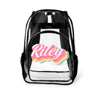 Multi-Color Name Customized Children'S Transparent Backpack - Children'S School Season Gifts - Joliny