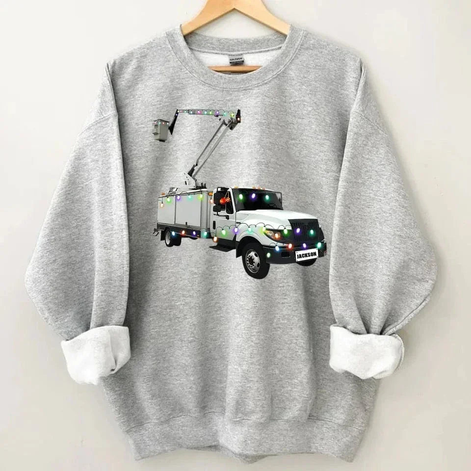 Multiple Colors Of Custom Apparel For Trucks - Warm Sweatshirts With Personalized Name And Different Color Trucker Patterns - A Gift For Friend