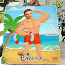 Muscle Body Face Custom Blanket, Mr. Bodybuilder Personalized Blanket - Joliny
