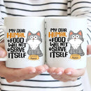 My Dear Human Food Will Not Serve Itself Funny Cats Personalize Mug - Joliny