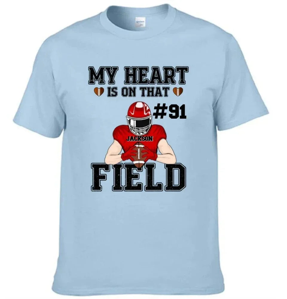My Heart Is On That Field - Personalised Football Game Day T-Shirt - A Gift for Players,Family,Friend - Joliny