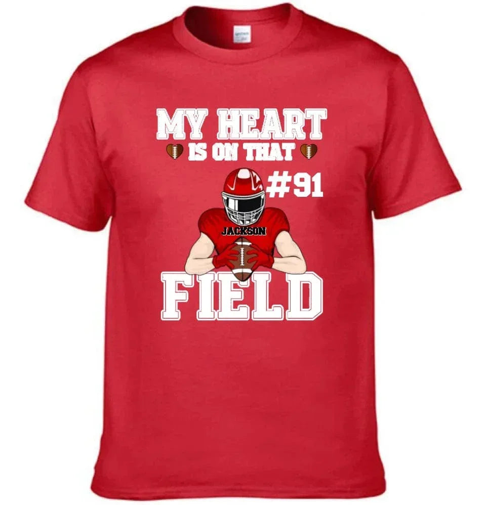 My Heart Is On That Field - Personalised Football Game Day T-Shirt - A Gift for Players,Family,Friend - Joliny