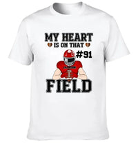 My Heart Is On That Field - Personalised Football Game Day T-Shirt - A Gift for Players,Family,Friend - Joliny
